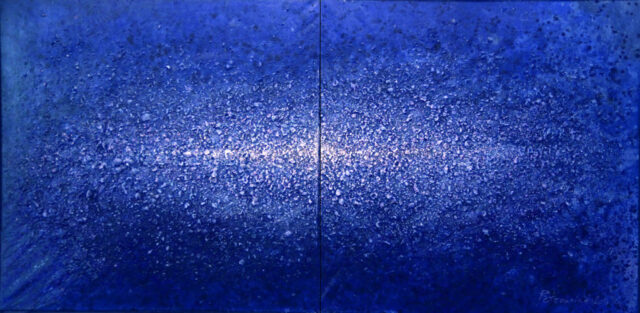 Abstract painting Vibrations of universe The Milky way by Ararat Petrossian