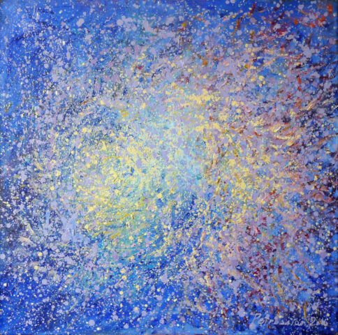 Abstract painting Vibrations of universe The dancing stars by Ararat Petrossian