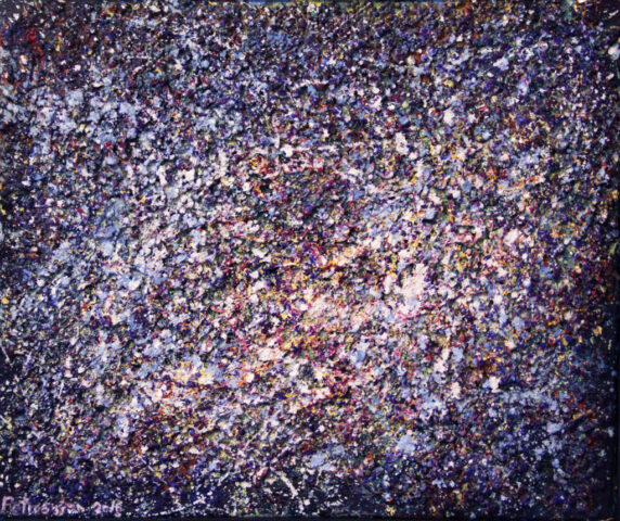 Abstract painting Vibrations of universe The warm waves of space by Ararat Petrossian
